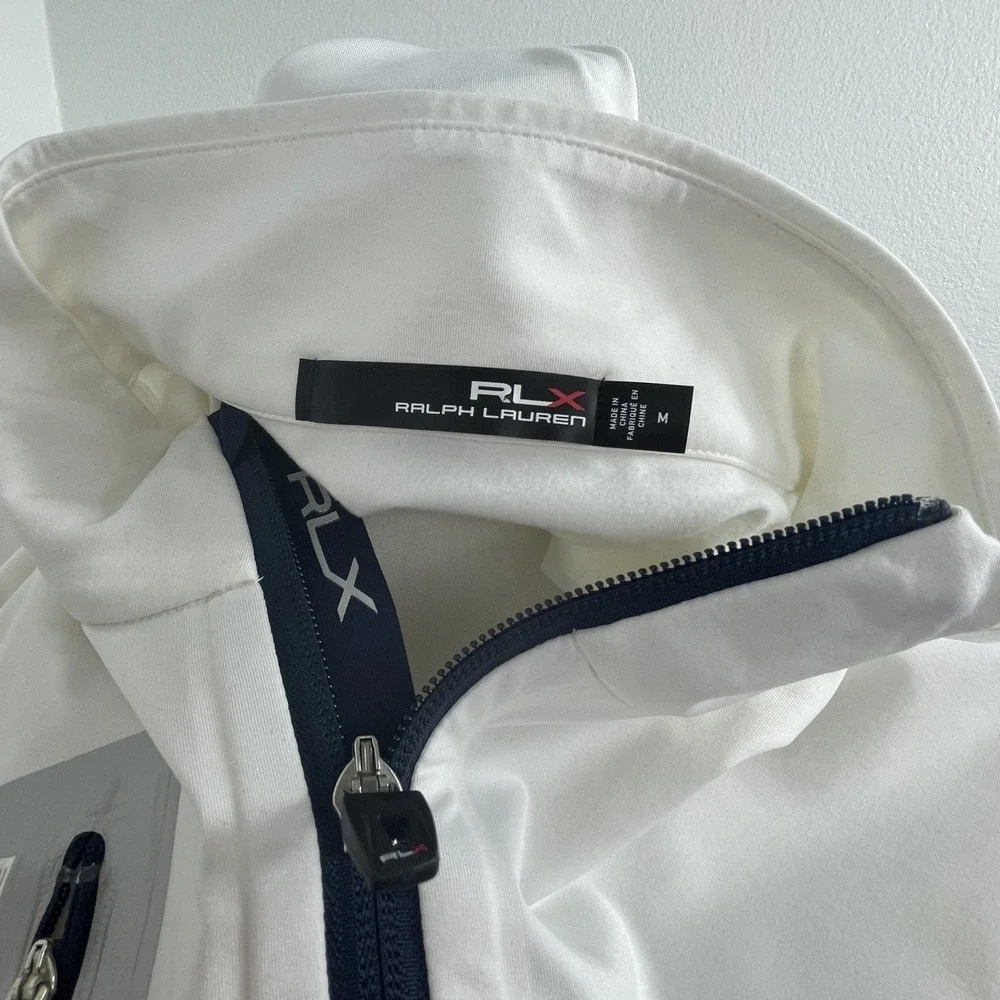 RLX Ralph Lauren Pullover Mens M White 1/4 Zip Long Sleeve Golf Athletic Top
